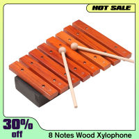 เครื่องดนตรี8 Notes Wood Xylophone ประกอบด้วยค้อนไม้2อันของเล่นดนตรี Percussion Instrument