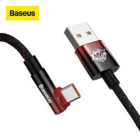 Baseus 100W Elbowed USB To Type-C Cable Fast Charging สาย USB C 90องศา QC 3.0 Gaming Data Cord