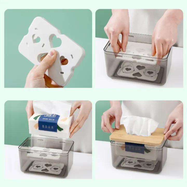 zhongloul-กล่องกระดาษทิชชูยกสปริง1ชิ้นกล่องกระดาษสปริงรองรับด้านล่างกล่องเก็บของแผ่นสปริงสำหรับห้องครัวออฟฟิศ