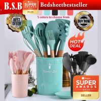 ◑ B.S.B 12Pcs Cooking Tools Kitchen Cookware Set Silicone Utensils Cooking Sets Household Kitchen Accessories Sets