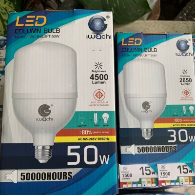 HOT** หลอดทรงกระบอก หลอดไฟตลาดนัด ไฟ LED ขั้วE27 IWC-BULB-T "30W, 40W, 50W" แสงสีขาว ส่งด่วน หลอด ไฟ หลอดไฟตกแต่ง หลอดไฟบ้าน หลอดไฟพลังแดด