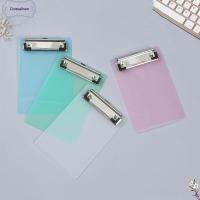 CROSSALISON 4PCS สีสันสดใส คลิปบอร์ดขนาดเล็ก พลาสติกทำจากพลาสติก เล็กๆน้อยๆ บอร์ดคลิปกระเป๋า น่ารักน่ารักๆ ขนาดบันทึกย่อ คลิปบอร์ด