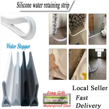 Self-Adhesive Silicone Bendable Water Retaining Strip Shower Water