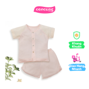 Bộ sơ sinh tính năng ngắn, vải lưới Animo I0322019 0-3M,Cam