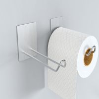 Toilet roll paper bracket hook  wall mounted kitchen tissue rack  non punching hanging rack  cabinet preservation film storage Toilet Roll Holders