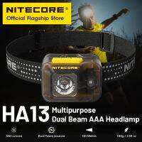 NITECORE ไฟฉายคาดศีรษะ LED HA13สองแหล่งพลังงาน350ลูเมนไฟส่องตั้งแคมป์ไฟฉายแบบคาดศีรษะวิ่งกลางคืนแบตเตอรี่ AAA