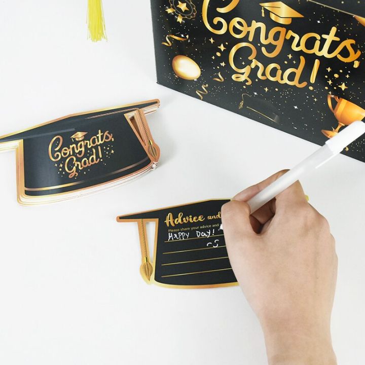 graduation-decor-bachelor-hat-vote-box-congrats-grad-advice-wish-invitation-cards-for-students-celebrate-graduation-party-favors