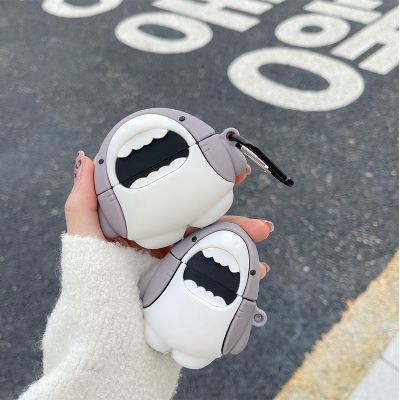 3D Fashion Cartoon Shark Silicone Cover for Apple airpods pro 3  Cute Protective Case for airpods 1 2 Wireless charging bag Wireless Earbuds Accessori