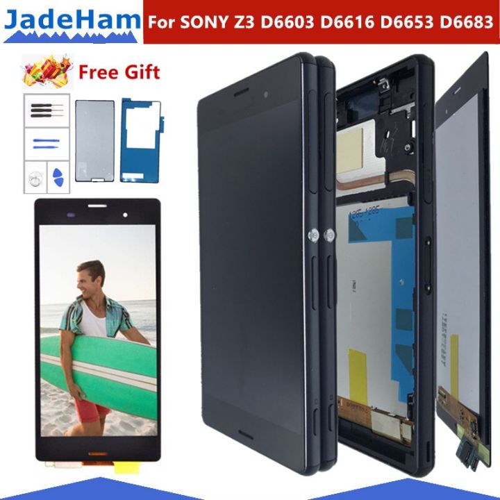 หน้าจอสัมผัสจอ-z3ขนาด5-2นิ้วพร้อมกรอบสำหรับ-sony-xperia-z3หน้าจอคู่อะไหล่-d6603-d6633-lcd