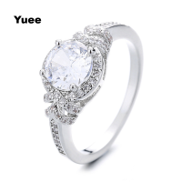 Yuee Moissanite วงเพชรแต่งงานแหวนผู้หญิง X รูปกากบาท925เงินสเตอร์ลิง D แหวนสีเครื่องประดับอย่างดีขนาด6-9