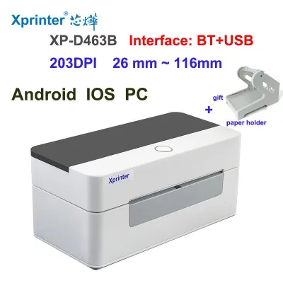 จัดส่งฟรี152มิลลิเมตร/วินาที4นิ้วบาร์โค้ด QR เครื่องพิมพ์ฉลากสำหรับกระดาษสติกเกอร์กว้าง25-115มม. Xprinter XP-420B 460B