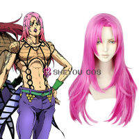 Jojos bizarre ADVENTURE diavolo อะนิเมะ80ซม. ยาวทนความร้อนชุดคอสเพลย์วิกผมหมวก