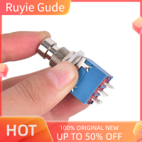 Ruyie 1x 9-pin 3PDT กีต้าร์เอฟเฟค Pedal BOX STOMP Foot Metal SWITCH True BYPASS BLUE