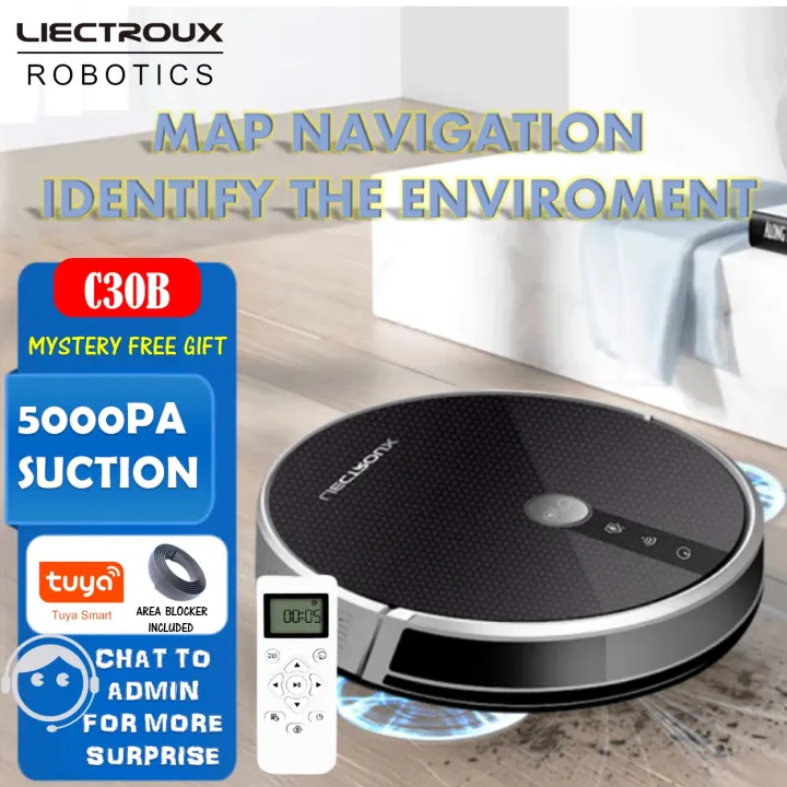LIECTROUX C30B Robot Vacuum Cleaner 5000Pa Suction Map navigation with