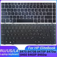 ชาวรัสเซีย/สหรัฐ/สเปน/ละติน HP Elitebook แป้นพิมพ์แล็ปท็อปสำหรับ8470B 8470P 8470 8470W 8460 8460P 8460W