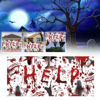 400*180cm Halloween Garage Door Banner Blood Fingerprint Decoration Door Halloween Flag Garage Ghost N9F5