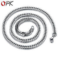 Fashion Trendy Mens Titanium Steel Flat Necklace Ornament Factory Direct Sales Personalized All-Match