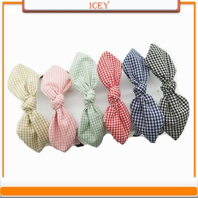 【YF】 1pc Plaid headbands bow tie Headwear rabbit ears Scrunchie Hair Accessories Set