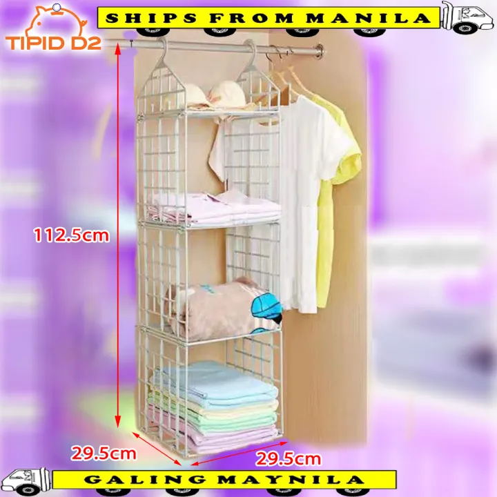 Ultralite Multi Layer 4 Hanging Shelves for Closet Wardrobe Hanging