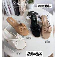 ?sz.41-45 รองเท้าแตะสายแบ๊ว แต่งโบว์ น่ารักก