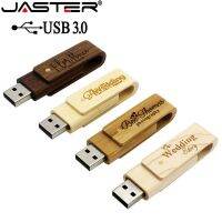 JASTER USB 3.0การปรับแต่งในแบบของคุณฟรี Usb ไม้แบบหมุนได้แฟลชไดรฟ์พลิก Pendrive 64GB 16GB 32ตัวจุความจำกิกะไบท์