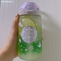 ♠คอส☼Contigo 2021 Starbucks Kondik Co-Brandik 450Ml ล็อคสไตล์เชอร์รี่สีม่วงอุปกรณ์เตรียมเครื่องดื่มใหม่เอี่ยมแก้วแบบมีหลอด