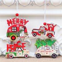 1/3PCs Christmas Pendant Wooden Painted Colorful Car Xmas Tree Drop Ornaments Decorations for Home Party Kids gift New Year 2022