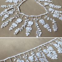 [HOT!] 2 yard White Cotton Leaf Tassel Fringe Embroidered Lace Trim Ribbon Fabric Handmade Sewing Supplies Craft Gift Decorative