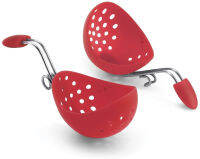 Browne &amp; Company Cuisipro Egg Silicone Poacher Set of 2, Red