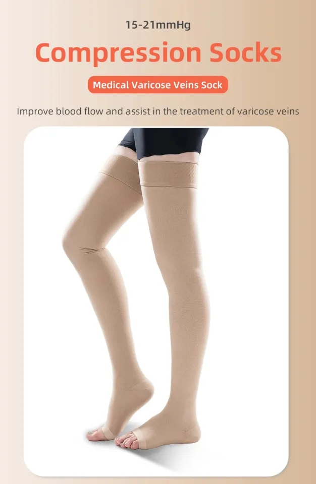 S-XL Elastic Open Toe Knee High Stockings Calf Compression Stockings  Varicose Veins Treat Shaping Graduated Pressure Stockings - AliExpress