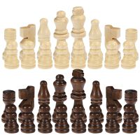 Chess Pieces Set Wooden Play Food Spare Game Pawns 2.5 Inch Bamboo Travel Man Suit