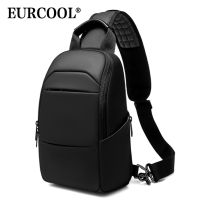 EURCOOL Messenger Bag for Men 9.7” IPad Chest Pocket Crossbody Water-Proof Pack Messenger Bags Multi-Function Shoulder Bag n1910