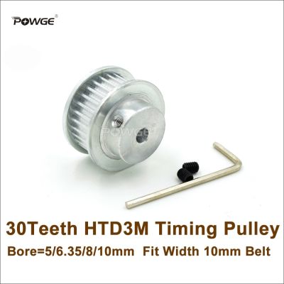 【CW】 POWGE 30 Teeth Timing Pulley Bore 5/6.35/8/10mm Width 10mm 30T 30Teeth Engraving