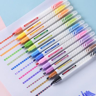 ชุดแปรงทาสีปากกาเรืองแสงสีเปลี่ยนชุด12ชิ้นปากกาสำนักงานเครื่องเขียนโรงเรียนนักเรียนการเขียนศิลปิน