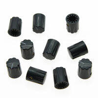 Ohello 10 Pcs กีตาร์สีดำ Scalloped Edge Knobs 6.35มม. Davies 1900H สไตล์ AMP Effect Pedal Knobs กีตาร์ควบคุมโรตารี่ Knobs