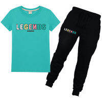 Norrisถั่วLegendsยาวSweatpantsชุดเสื้อแขนสั้นสำหรับเด็กหญิงเสื้อยืดJogger 2020 PT1659เสื้อผ้าเด็กรูปแบบการ์ตูนหลวมสบายๆกีฬาเสื้อแฟชั่นO-Neck Topsสูท