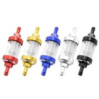 ◄ 8mm/0.31 CNC Aluminum Alloy Glass Motorcycle Gas Fuel Gasoline Oil Filter Moto Accessories for ATV Dirt Pit Bike Motocross