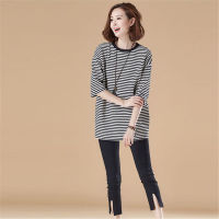 Striped Pattern Plus Size T-shirt Womens Stripes Printed Big Size Tee