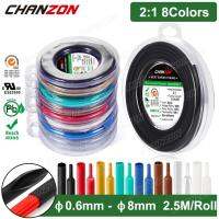 2.5M/Roll 8 Colors 0.6-8mm Heat Shrink Tubing Tape Shrinking Hose Wrap Tube Wires Protector Black Clear Heat-shrink Cable Sleeve Cable Management