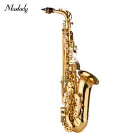 【CW】Muslady AS100 Eb Alto Saxophone ss Lacquered Alto Sax Wind Instrument with Carry Case s Straps Cleaning Cloth Brush