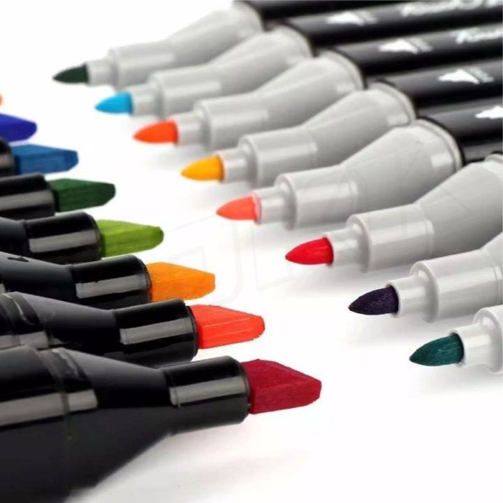 promotion-สุดคุ้ม-พร้อมส่ง-ปากกามาร์กเกอร์-ปากกาสี-ปากกาวาดภาพ-ปากกาไฮไลท์-2in1-หัวตัด-หัวกลม-มี30-40-60-80-สี-แถมกระเป๋าและปากกาตัดเส้น-ราคาถูก-ปากกา-เมจิก-ปากกา-ไฮ-ไล-ท์-ปากกาหมึกซึม-ปากกา-ไวท์-บอร์