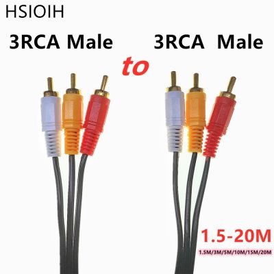 3RCA Laki-laki Ke 3 RCA Laki-laki Komposit Audio Video AV Kabel Steker 3X RCA Ritel Grosir 1.5M 3M 5M 10M 15M 20M