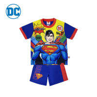 Four P Superman Clothing Sets ชุดเซ็ทซูเปอร์แมน มีไฟ เสื้อแขนสั้น กางเกงขาสั้น สำหรับเด็ก