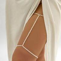 Bride Elastic Simulate Pearl Leg Thigh Chain for Women Young Girl Sexy Elegant Adjustable Simple Body Jewelry Dress Decorate New