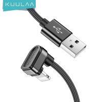 KUULAA USB ไนล่อน,อุปกรณ์สายสำหรับ iPhone 14 13 12 11 XS สูงสุด XR X 8 Plus iPad Mini 4 180องศาสายชาร์จได้ไวมือถือ