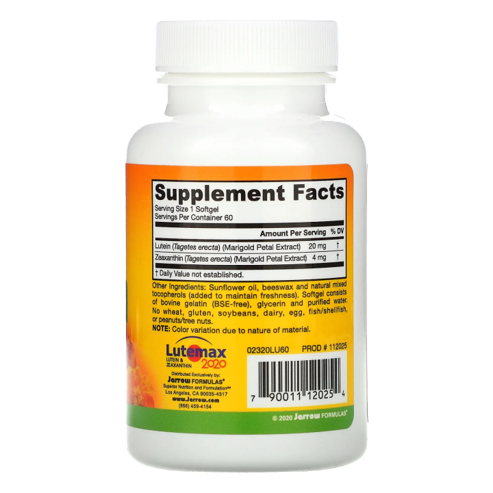 Jarrow Formulas, Lutein, 20 mg, 60 Softgels Lazada PH