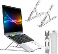 Laptop Stand แล็ปท็อปแบบพกพาขาตั้งที่วางแบบพับเก็บได้โต๊ะอลูมิเนียมอัลลอยด์อเนกประสงค์ขายึดปรับได้สำหรับ Mac/pad/แล็ปท็อป/ที่วางโน๊ตบุ๊คSilver