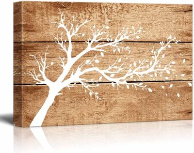 ศิลปะภาพพิมพ์ติดผนังศิลปะนามธรรมต้นไม้บนแบ็คกราวด์ไม้สำหรรับถ่ายภาพวินเทจ X