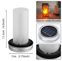 Solar LED Mason Jar Light Torch Flame Warm LED Outdoor Indoor Christmas Street Lamp Decorative Lantern Garden Lights No Bottle