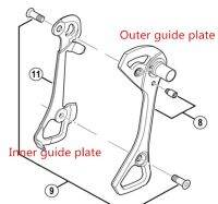 Shimano Derailleur หลังเครื่องมือซ่อมแซมแผ่นกั้นแผ่นไกด์ด้านในด้านนอกสำหรับ Ut 6800 6870 R8000 Xt M781 786 M8000 Xtr M9000